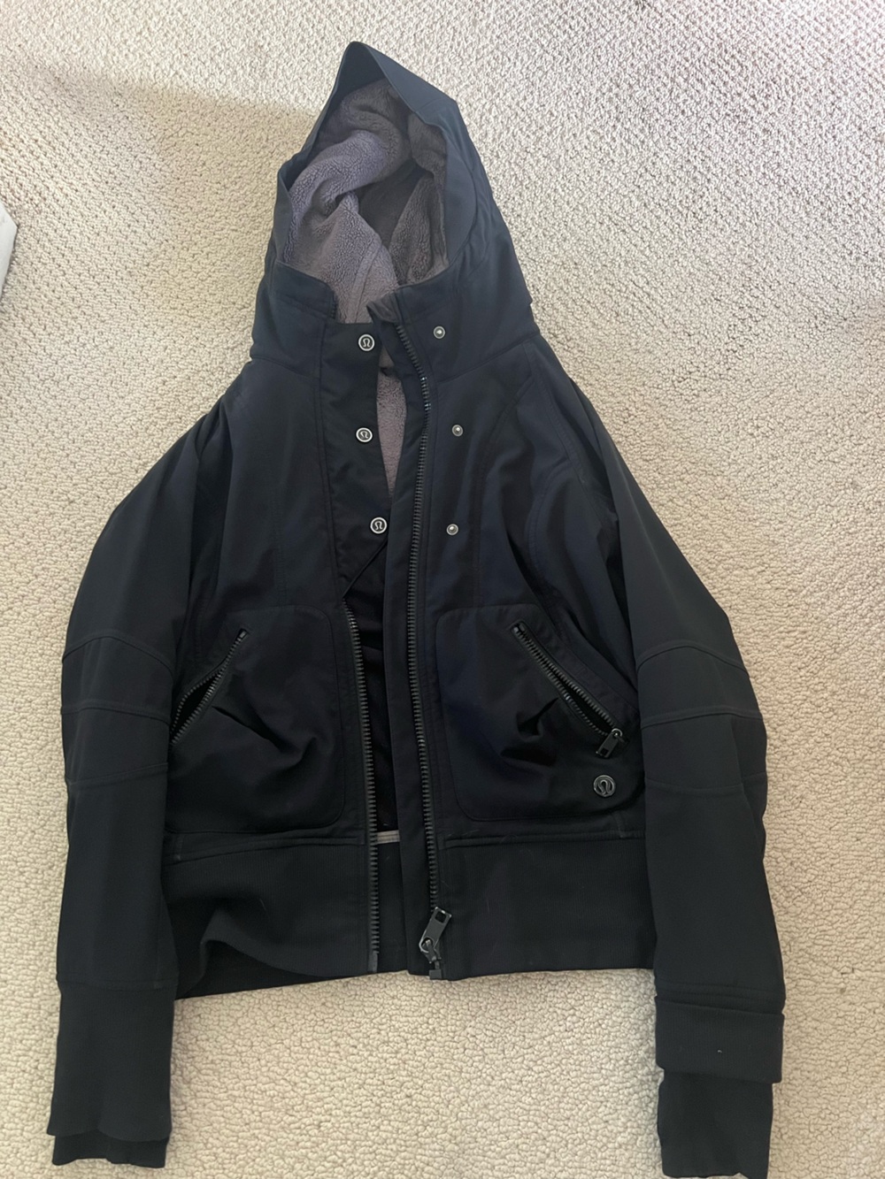 lululemon athletica Black Hooded Jacket (vintage)